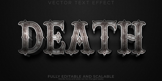 Metallic iron text effect editable rusty and killer text style