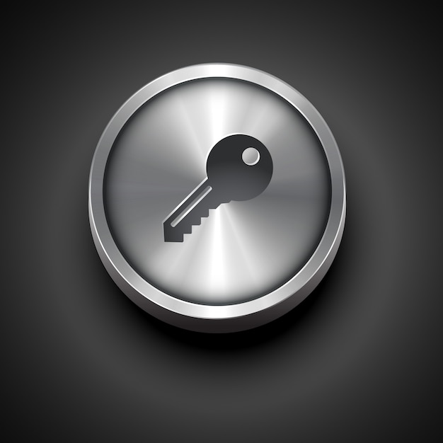 Metallic key icon