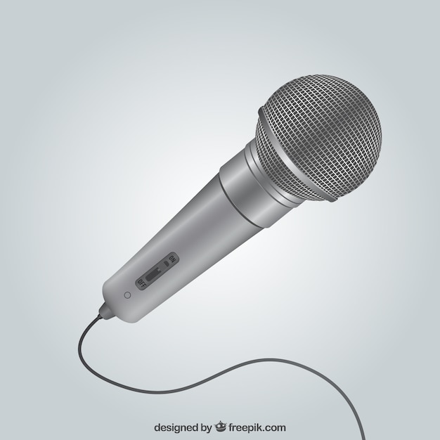 Free vector metallic microphone