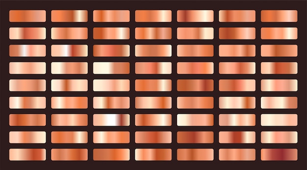 Metallic orange or copper gradients big set