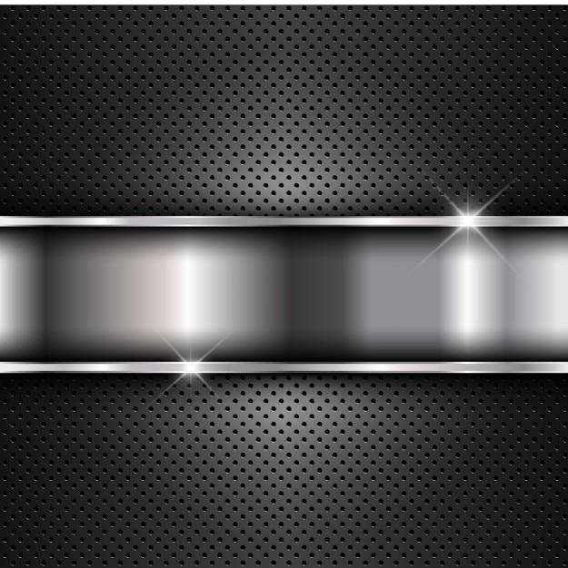 Free vector metallic plate on metal background