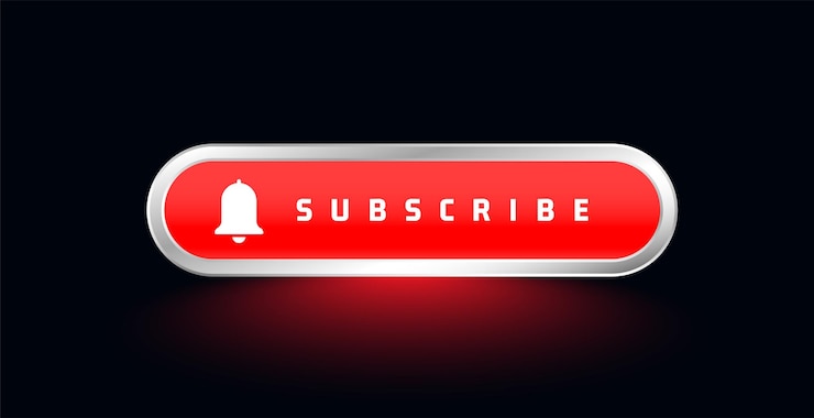 Free Vector metallic red subscription bell icon add more followers
