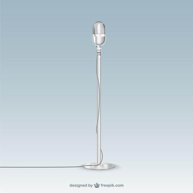 Free Vector metallic retro microphone