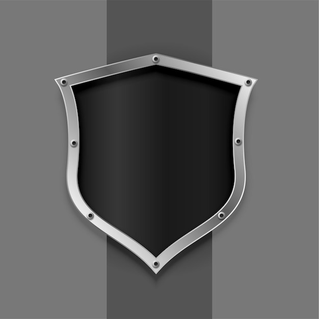 Бесплатное векторное изображение Металлический символ щита или дизайн значка