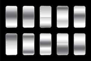 Free vector metallic silver gradients premium set