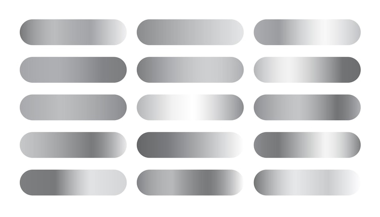 Free Vector metallic silver or platinum gradient palette banner in collection