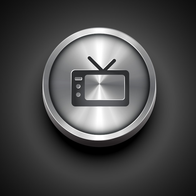 Бесплатное векторное изображение Значок металлического телевизора