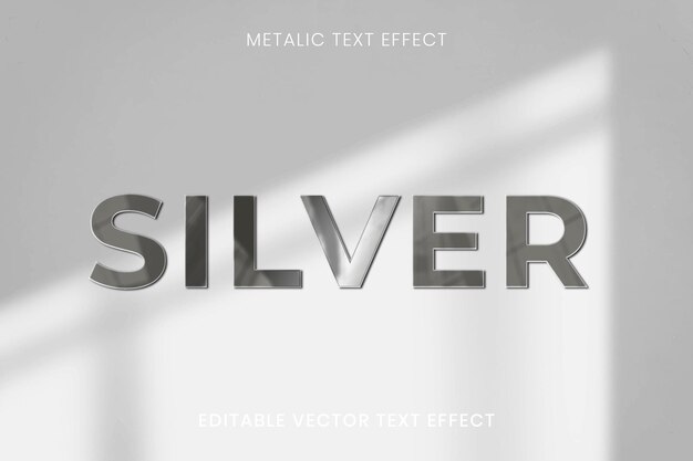 Металлический текстовый эффект вектор редактируемый шаблон
