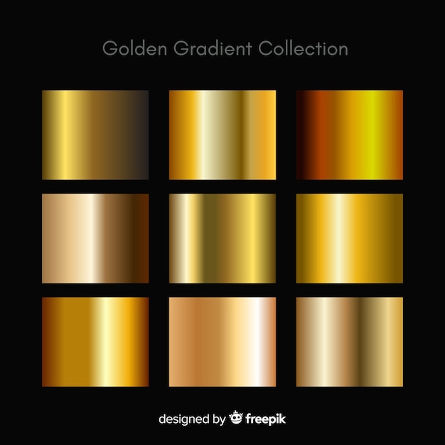 Metallic texture gold gradient set