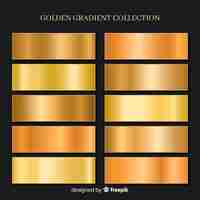 Free vector metallic texture gold gradient set