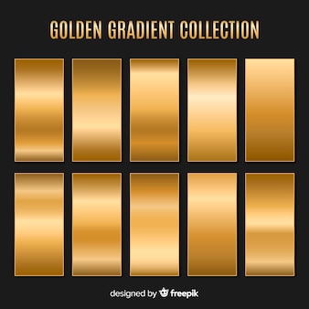 Metallic texture gold gradient set