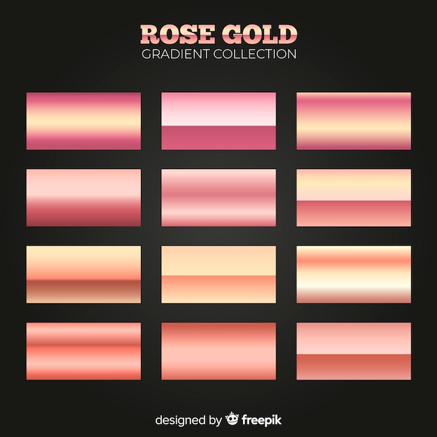 Metallic texture rose gold gradient set
