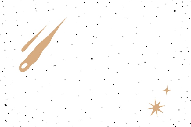 Vettore gratuito pioggia di meteoriti cielo stellato d'oro su sfondo bianco