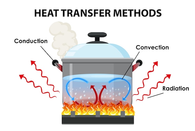 Бесплатное векторное изображение Способы передачи тепла