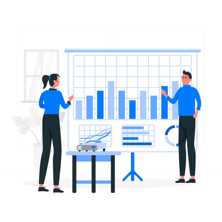 Free Vector metrics concept illustration