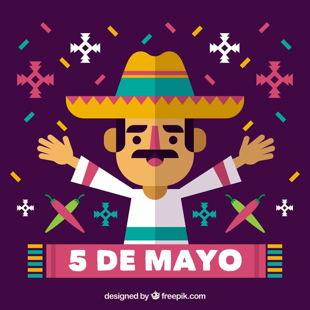 Mexican background in flat design