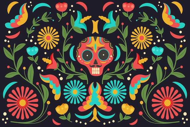 Mexican background with colorful details