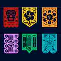 Free vector mexican bunting collection concept
