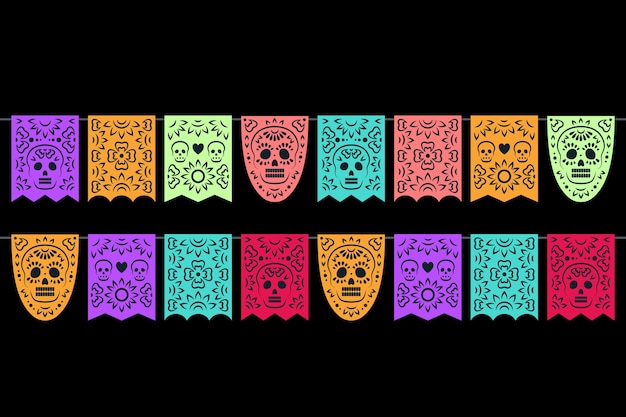 Free vector mexican bunting collection