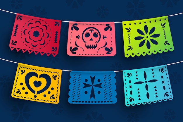 Free vector mexican bunting collection