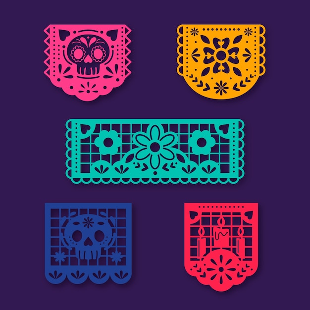 Free vector mexican bunting pack