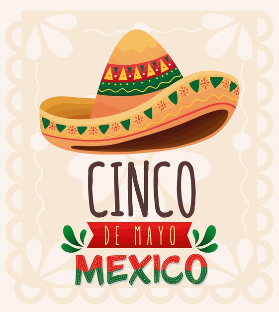 Mexican celebration lettering postcard