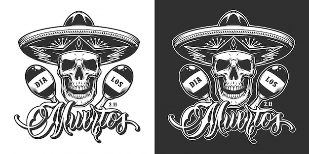 Free vector mexican day of dead vintage print