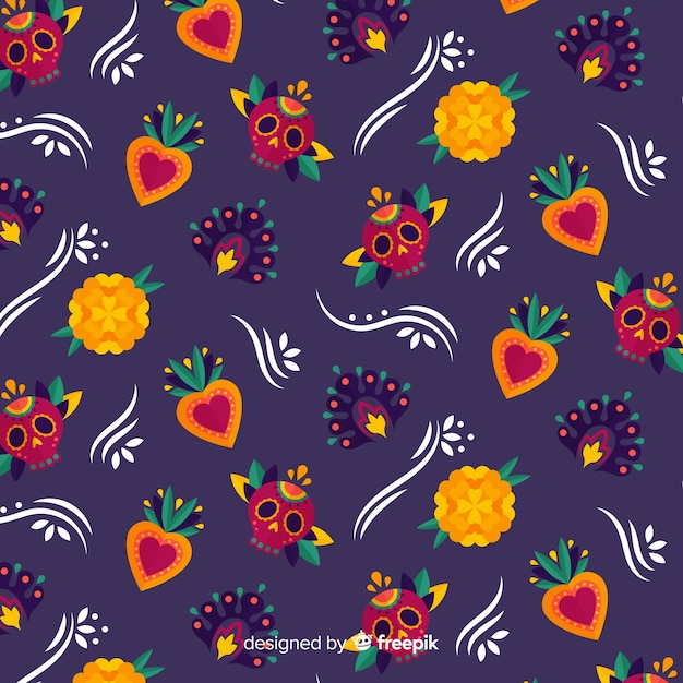 Decorazioni messicane dia de muertos pattern