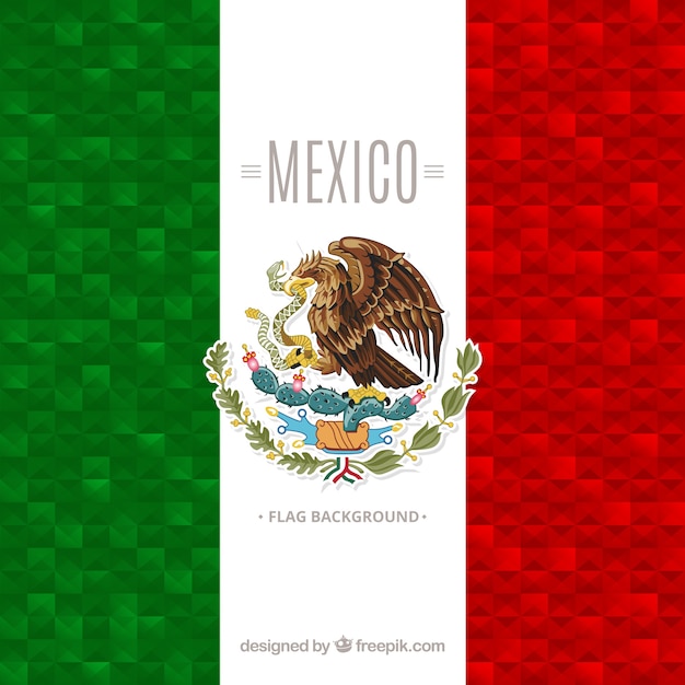 Free vector mexican flag background with tiles