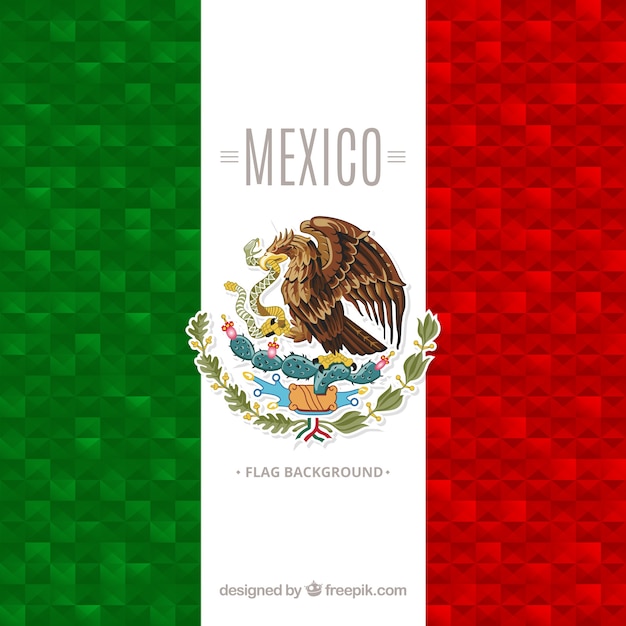 Mexican flag background with tiles