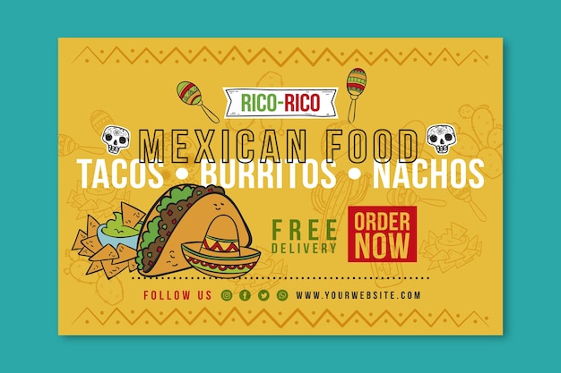 Free vector mexican food banner template