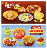 免费矢量墨西哥食物横幅