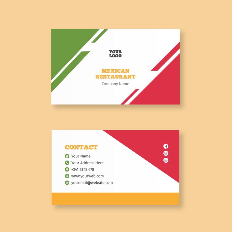 Free Vector mexican food business card template