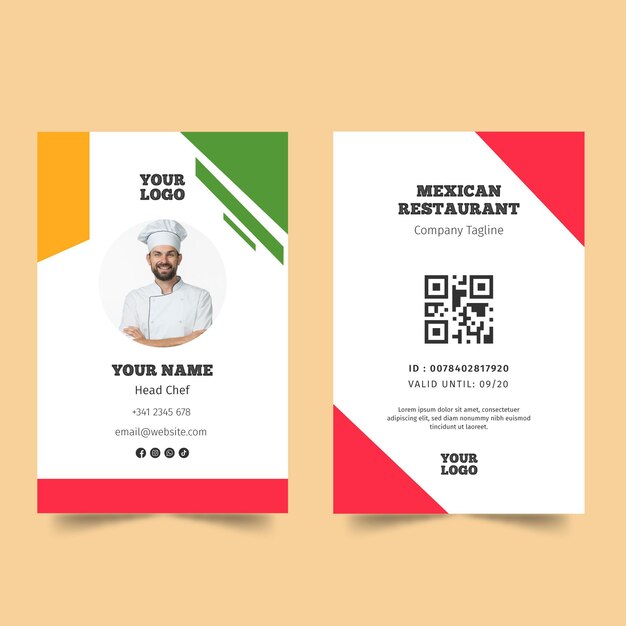 Mexican food business card template