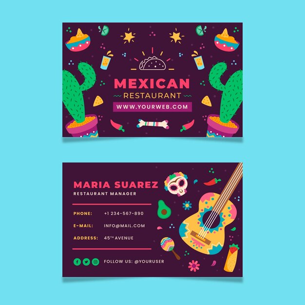 Mexican food business card template