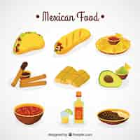 Free vector mexican food collection