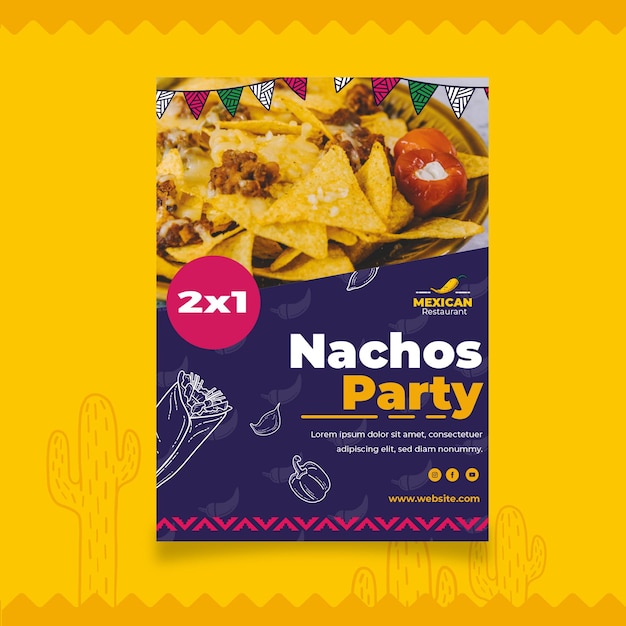 Mexican food flyer template