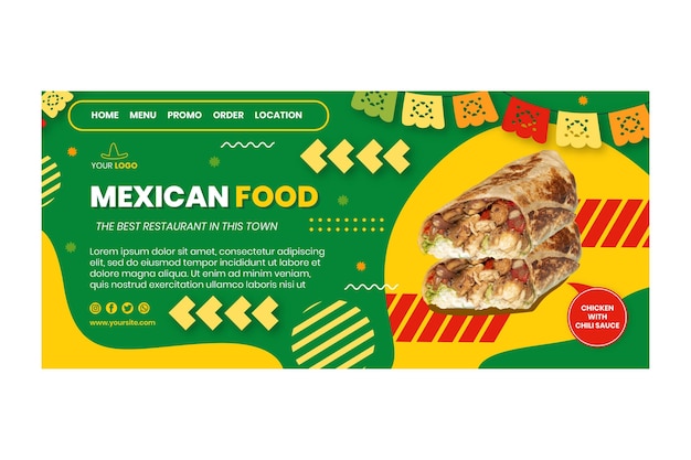 Mexican food landing page template