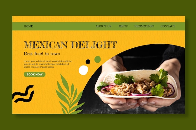 Mexican food landing page template