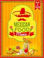 Free vector mexican food menu poster