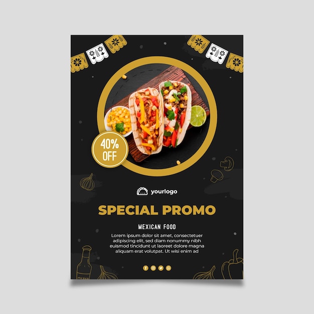 Mexican food poster template