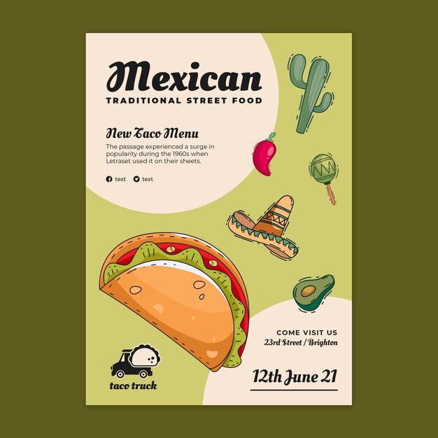 Free Vector mexican food poster template