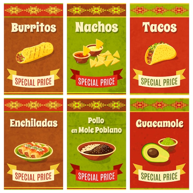 Free vector mexican food poster