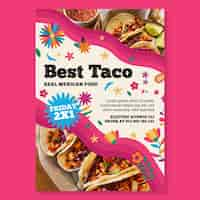 Free vector mexican food vertical flyer template