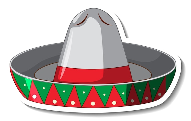 Free vector mexican hat cartoon sticker