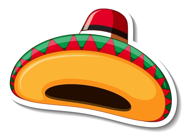 Mexican hat cartoon sticker