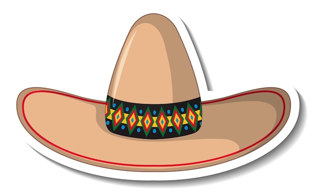 Mexican hat cartoon sticker