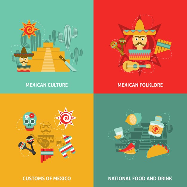  Mexican Icons Set