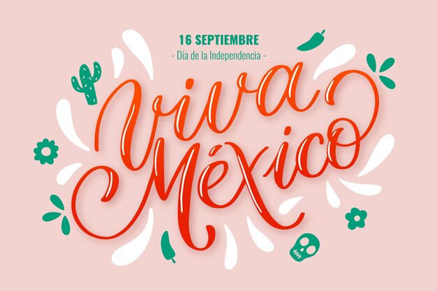 Mexican independence lettering concept