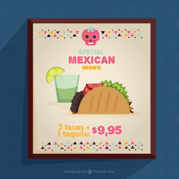 Free vector mexican menu design